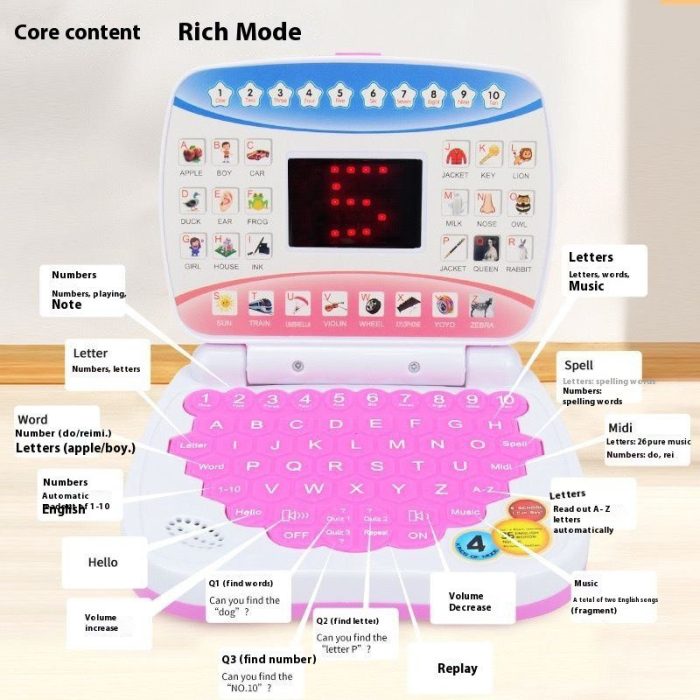 Kids Educational Laptop Toy Interactive Learning Game - Image 6